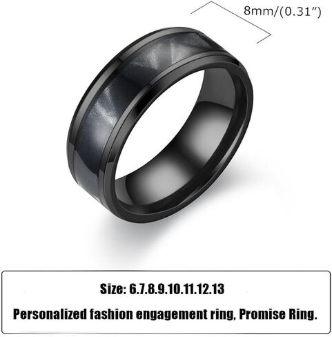 Custom Engraved Couples Promise Rings - Purple & Blue Titanium His & Hers Wedding Bands, CZ Engagement Ring for Her, Size 5-13 in Kuwait