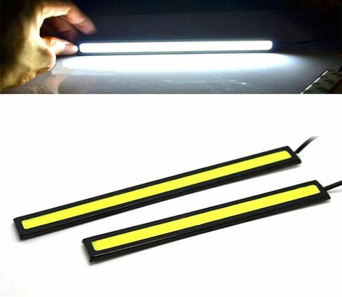 6pcs أبيض 12V LED Strip DRL النهار تشغيل الأضواء الضباب COB مصباح COR مقاوم للماء in Saudi Arabia