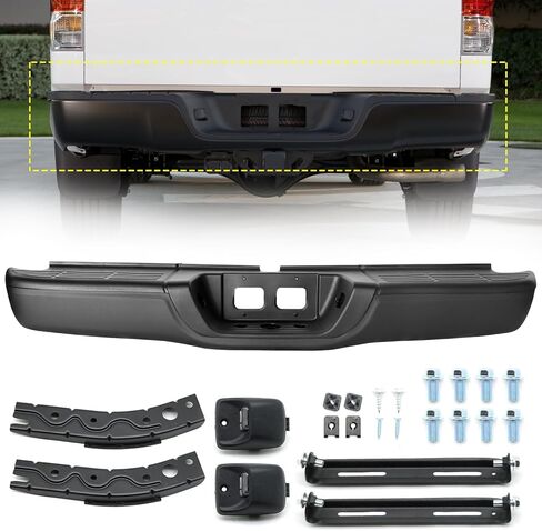 SUNHUA Rear Step Bumper Complete Assembly fit for 2000 2001 2002 2003 2004 2005 2006 Toyota Tundra, TO1103107, Steel Chrome in Saudi Arabia
