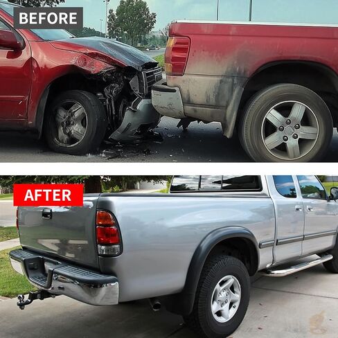SUNHUA Rear Step Bumper Complete Assembly fit for 2000 2001 2002 2003 2004 2005 2006 Toyota Tundra, TO1103107, Steel Chrome in Saudi Arabia