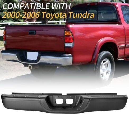 SUNHUA Rear Step Bumper Complete Assembly fit for 2000 2001 2002 2003 2004 2005 2006 Toyota Tundra, TO1103107, Steel Chrome in Saudi Arabia