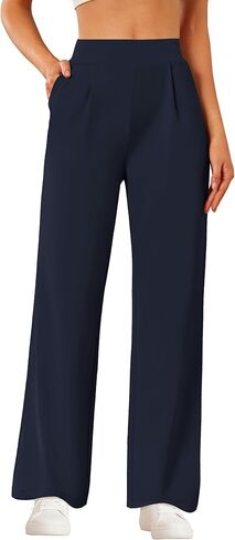 SEMARO Womens Wide Leg Dress Pants High Waist Stretchy Business Work Office Slacks Pull On Casual Lounge Pants with Pockets in Saudi Arabia