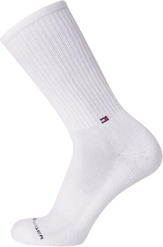 Tommy Hilfiger Men's Athletic Socks - Cushion Crew Socks (3 Pack), Size 7-12, White Assorted in Saudi Arabia