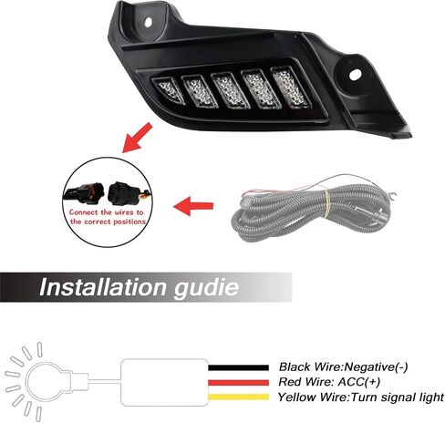 Switchback White/Amber Front Side Marker Headlight Daytime Running Lamp Sequential Flash Turn Signal Feature Compatible with Toyota Tacoma Truck 2016-2023 Replacement Bumper Accessories in Saudi Arabia