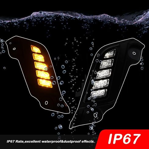 Switchback White/Amber Front Side Marker Headlight Daytime Running Lamp Sequential Flash Turn Signal Feature Compatible with Toyota Tacoma Truck 2016-2023 Replacement Bumper Accessories in Saudi Arabia