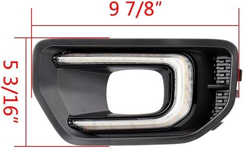 Compatible For Ford Ranger XLT SPORT Platinum 2022-2023 LED DRL Daytime Running Light Fog Light W/Turn Signal Sequential Lamp, Black/amber, A19209 in Saudi Arabia