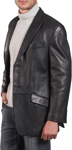 BGSD Men Noah 2-Button Lambskin Leather Blazer Sport Coat Jacket (Also available in Big and Tall and Short) in Saudi Arabia