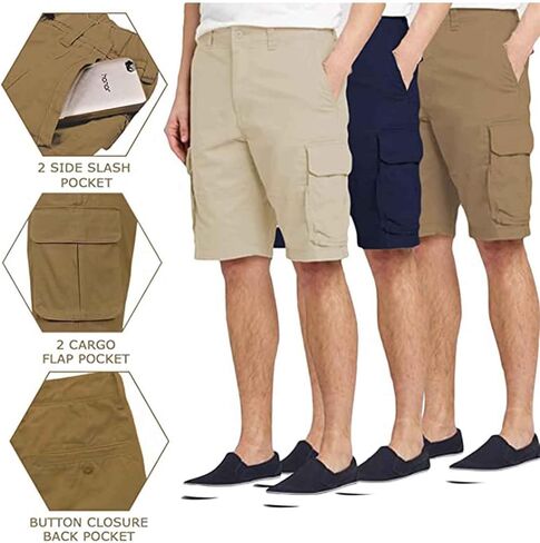 Galaxy by Harvic Cotton Flex Stretch Shorts مع حزام (أحجام ، 30-42) in Saudi Arabia