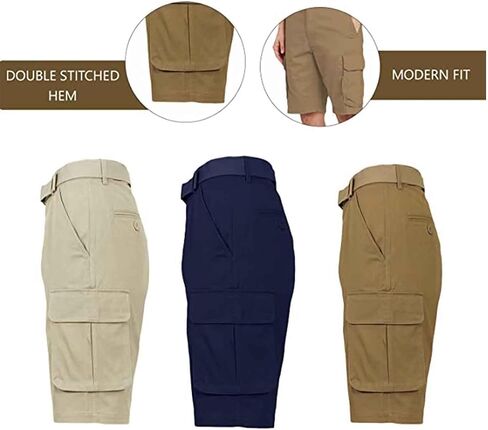 Galaxy by Harvic Cotton Flex Stretch Shorts مع حزام (أحجام ، 30-42) in Saudi Arabia