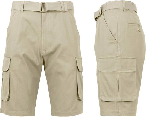 Men's 13" Inseam Twill Belted Cargo Shorts in Saudi Arabia