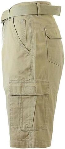Men's 13" Inseam Twill Belted Cargo Shorts in Saudi Arabia
