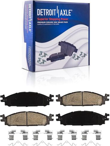 Detroit Axle - مجموعة الفرامل لـ Ford Explorer Flex Taurus Lincoln MKS MKT MKT ودوارات الفرامل ومنصات الفرامل السيراميك بديلة: 12.80 بوصة أمامية و 12.99 بوصة الدوارات الخلفية in Kuwait