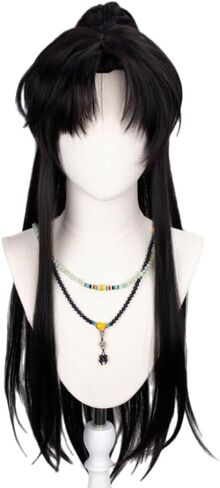 Long Straight Wig Chinese Ancient Style Wig Hanfu Wig Layered Wig with Bangs Cosplay Costume Wig Heat Resistant Synthetic Hair Wigs (Black) in Kuwait
