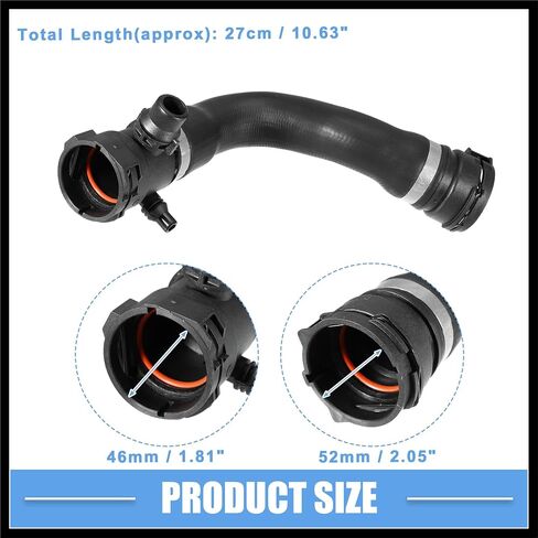 Radiator Coolant Hose No.17127646150/17127634449 for BMW X4 M40i 3.0L L6 - Gas 2018 Rubber Black Durable Material in Saudi Arabia