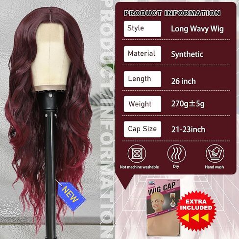 Cosplay Long Ombre Teal Wig 26 Inch Middle Part Synthetic Wig Realistic Gifts Party Wigs for Women Daily Use Colorful Wigs (Ombre Teal) in Saudi Arabia