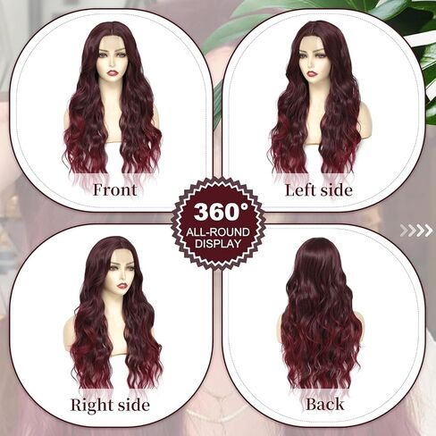 Cosplay Long Ombre Teal Wig 26 Inch Middle Part Synthetic Wig Realistic Gifts Party Wigs for Women Daily Use Colorful Wigs (Ombre Teal) in Saudi Arabia