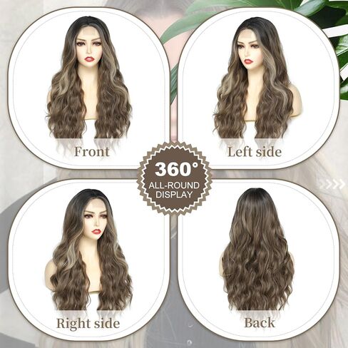 Cosplay Long Ombre teal wig 26 inch part middle part partnet homes homes party party for women use daily colonful egs (Ombre teal) in Saudi Arabia