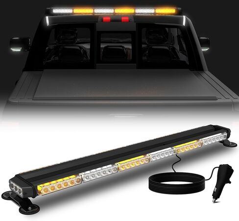 78 LED سقف أعلى قضبان الضوء القوية ، 38 بوصة العنبر أبيض تحذير الطوارئ ضوء القوية مع قاعدة مغناطيسية لشاحنات البناء شاحنات بيك آب in Kuwait