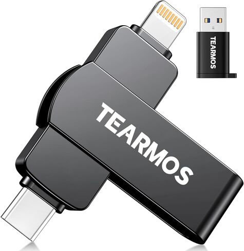 محركات أقراص فلاش سعة 128 جيجابايت مخصصة لهاتف iPhone، وحدة تخزين ذاكرة الصور ومقاطع الفيديو، محرك أقراص فلاش تخزين ذاكرة خارجية iOS متوافق مع iPhone iPad Android وأجهزة الكمبيوتر (فضي) in Kuwait