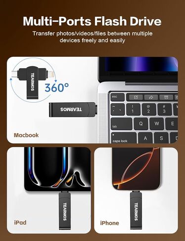 محركات أقراص فلاش سعة 128 جيجابايت مخصصة لهاتف iPhone، وحدة تخزين ذاكرة الصور ومقاطع الفيديو، محرك أقراص فلاش تخزين ذاكرة خارجية iOS متوافق مع iPhone iPad Android وأجهزة الكمبيوتر (فضي) in Kuwait