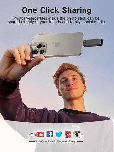 محركات أقراص فلاش سعة 128 جيجابايت مخصصة لهاتف iPhone، وحدة تخزين ذاكرة الصور ومقاطع الفيديو، محرك أقراص فلاش تخزين ذاكرة خارجية iOS متوافق مع iPhone iPad Android وأجهزة الكمبيوتر (فضي) in Kuwait