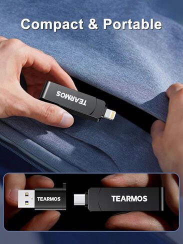 محركات أقراص فلاش سعة 128 جيجابايت مخصصة لهاتف iPhone، وحدة تخزين ذاكرة الصور ومقاطع الفيديو، محرك أقراص فلاش تخزين ذاكرة خارجية iOS متوافق مع iPhone iPad Android وأجهزة الكمبيوتر (فضي) in Kuwait