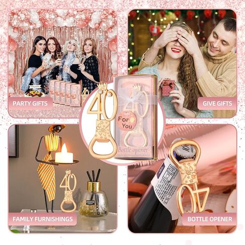 24 boxes of rose gold themed 35th birthday bottle openers, suitable for 35th anniversary wedding party gifts, 35th birthday party souvenirs or party decorations (35th year old) in Kuwait