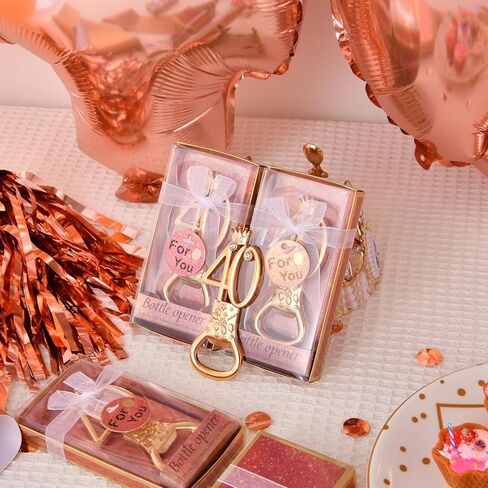 24 boxes of rose gold themed 35th birthday bottle openers, suitable for 35th anniversary wedding party gifts, 35th birthday party souvenirs or party decorations (35th year old) in Kuwait