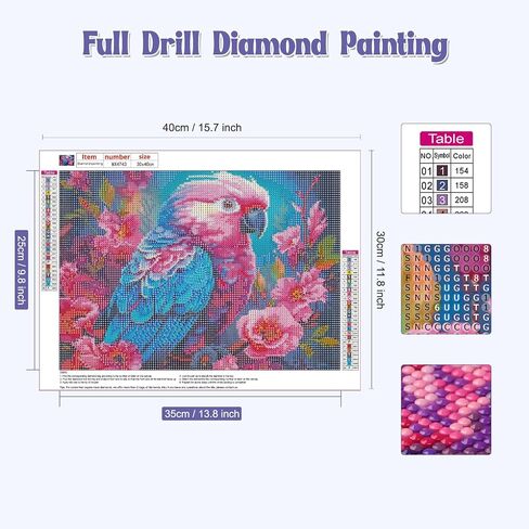 NAIMOER Birds Diamond Art Kits for Adults, Flowers Diamond Art Kits Round Full Drill Diamond Art Bird Diamond Art Kits Flowers Picture Arts Craft for Home Wall Art Decor 11.8x15.8 inch in Saudi Arabia