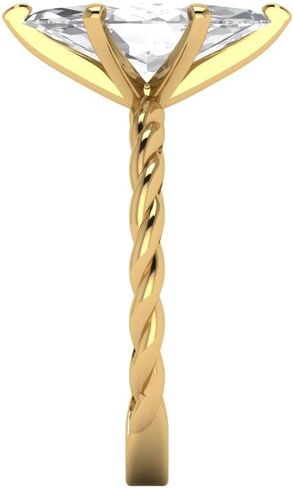 Clara Pucci 2 ct Moissanite Engagement Ring - Marquise Cut Solitaire with Simulated Diamond Accents in Solid 18K Yellow Gold - Promise Ring for Women - Bridal Gift (Size) in Saudi Arabia