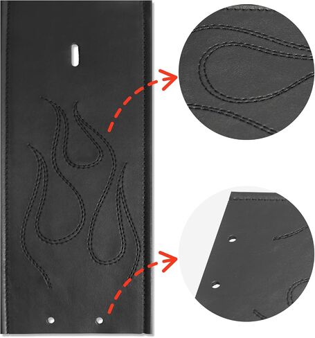 PU Leather Gas Tank Panel Bib for Harley Dyna FXDWG 1993-2003 Softail FLSTF 2000-2017 (Black Flame Style) in Saudi Arabia