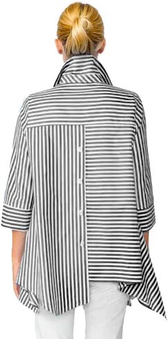 IC Collection Mixed Direction Cruisework Asymmetric Shirt - 4691B in Saudi Arabia