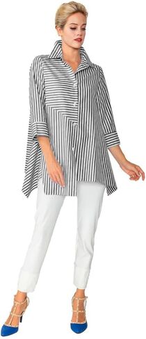 IC Collection Mixed Direction Cruisework Asymmetric Shirt - 4691B in Saudi Arabia