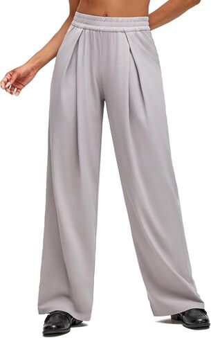 G4Free Lightweight Wide Leg Pants Women Trendy Flowy High Waisted Front Pleat Travel Pant Casual Lounge Trousers in Saudi Arabia