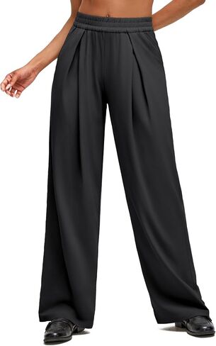 G4Free Lightweight Wide Leg Pants Women Trendy Flowy High Waisted Front Pleat Travel Pant Casual Lounge Trousers in Saudi Arabia