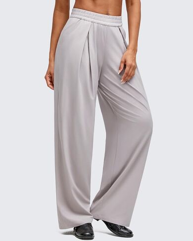 G4Free Lightweight Wide Leg Pants Women Trendy Flowy High Waisted Front Pleat Travel Pant Casual Lounge Trousers in Saudi Arabia