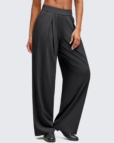 G4Free Lightweight Wide Leg Pants Women Trendy Flowy High Waisted Front Pleat Travel Pant Casual Lounge Trousers in Saudi Arabia