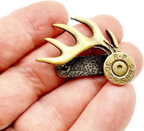 Hat Clip, Durable Cap Clip Brass Brim Clips Deer Antler Shaped Hat Clip for Hunting Enthusiasts Multi Functional Hat Accessory in Saudi Arabia