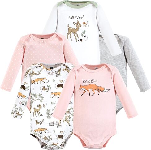 Hudson Baby Unisex Baby Cotton Long-Sleeve Bodysuits, Bonita 5 Pack, 18-24 Months in Saudi Arabia