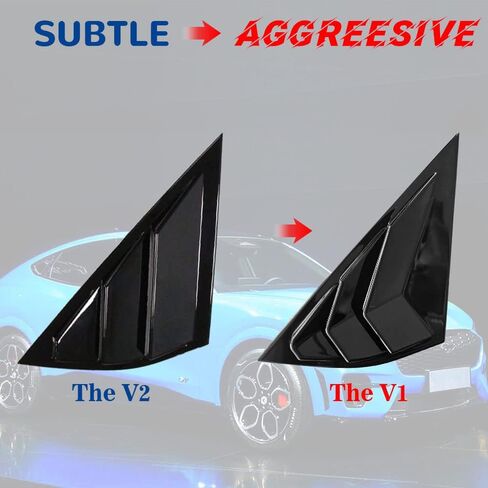Aoskonology Bestevmod متوافق مع Mustang Mach E 2021 2022 2023 2024 2025 Quarter Side Window Scoop Lovers Cover Window ABS (V2 Carbon Carbor) in Kuwait