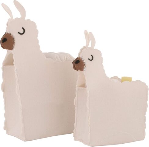 NoJo White Felt Unicorn Shaped 2Piece Nursery Storage Caddy Set, White, Pink in Kuwait