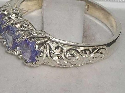 925 sterling Silver حقيقية حقيقية تانزانيت نساء خاتم الفرقة in Kuwait