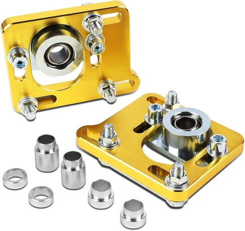 Auto Dynasty Silver Front +/- 2.5 Adjustable Camber Caster Plates Coilover Alignment Kit Compatible with Ford Mustang 4th Gen 94-04 in Kuwait