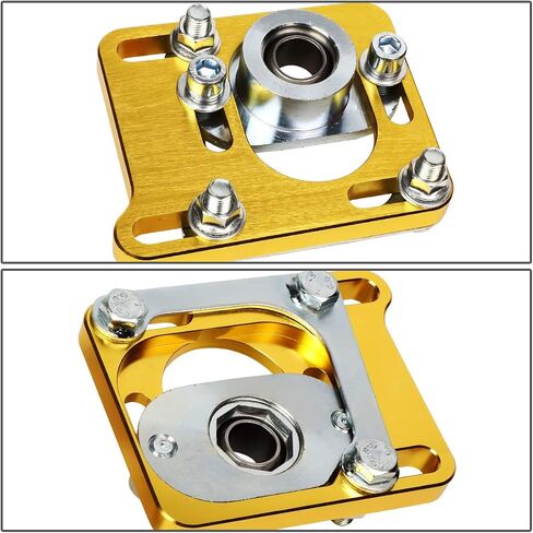 Auto Dynasty Silver Front +/- 2.5 Adjustable Camber Caster Plates Coilover Alignment Kit Compatible with Ford Mustang 4th Gen 94-04 in Kuwait