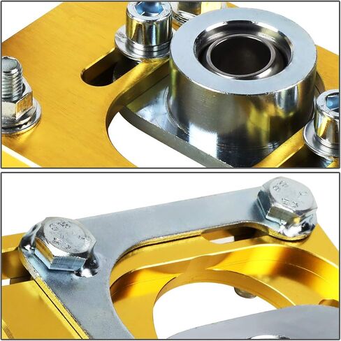 Auto Dynasty Silver Front +/- 2.5 Adjustable Camber Caster Plates Coilover Alignment Kit Compatible with Ford Mustang 4th Gen 94-04 in Kuwait
