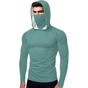قميص حماية أشعة الشمس للرجال مع قناع خفيف الأكمام طويلة الأكمام مقنعًا in Kuwait