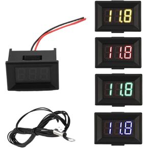 DC4-28V LCD مقياس درجة الحرارة الرقمية مع 3950 100 كيلو مستشعر 0.36 "Mini Thermometer للسيارة -50 ~ 210 ℃/-58 ~ 410 ℉ (الفضة) in Kuwait