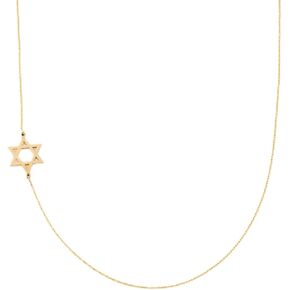 GELIN 14k Solid Gold Tiny Star of David Necklace for Women in Kuwait