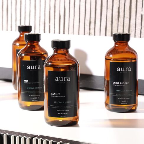 Aura Corsica Oil Oil - مستوحى من Baccarat Rouge | 4 Fl Oz (120 مل) مزيج زيت الناشر للعلاج العطري ، وموزع الزيوت الأساسية-رائحة مستوحاة من الفندق ، وطويلة الأمد للمنزل أو الأعمال in Kuwait