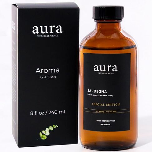 Aura Corsica Oil Oil - مستوحى من Baccarat Rouge | 4 Fl Oz (120 مل) مزيج زيت الناشر للعلاج العطري ، وموزع الزيوت الأساسية-رائحة مستوحاة من الفندق ، وطويلة الأمد للمنزل أو الأعمال in Kuwait
